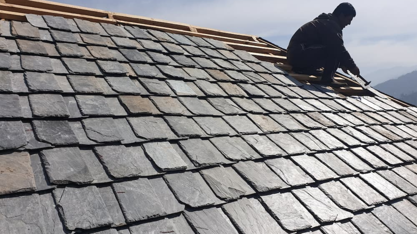 Completed quality slate roof